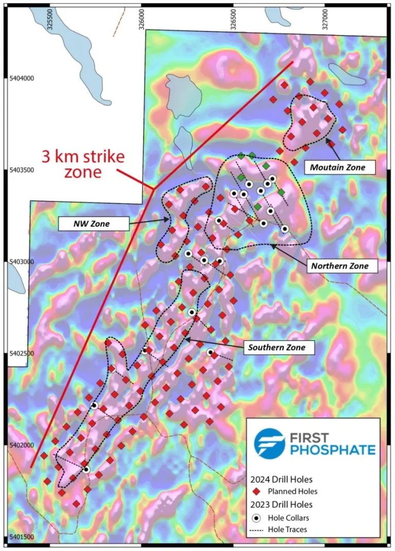 Figure 1 – Map of the 2024 Drill Program at Bégin-Lamarche